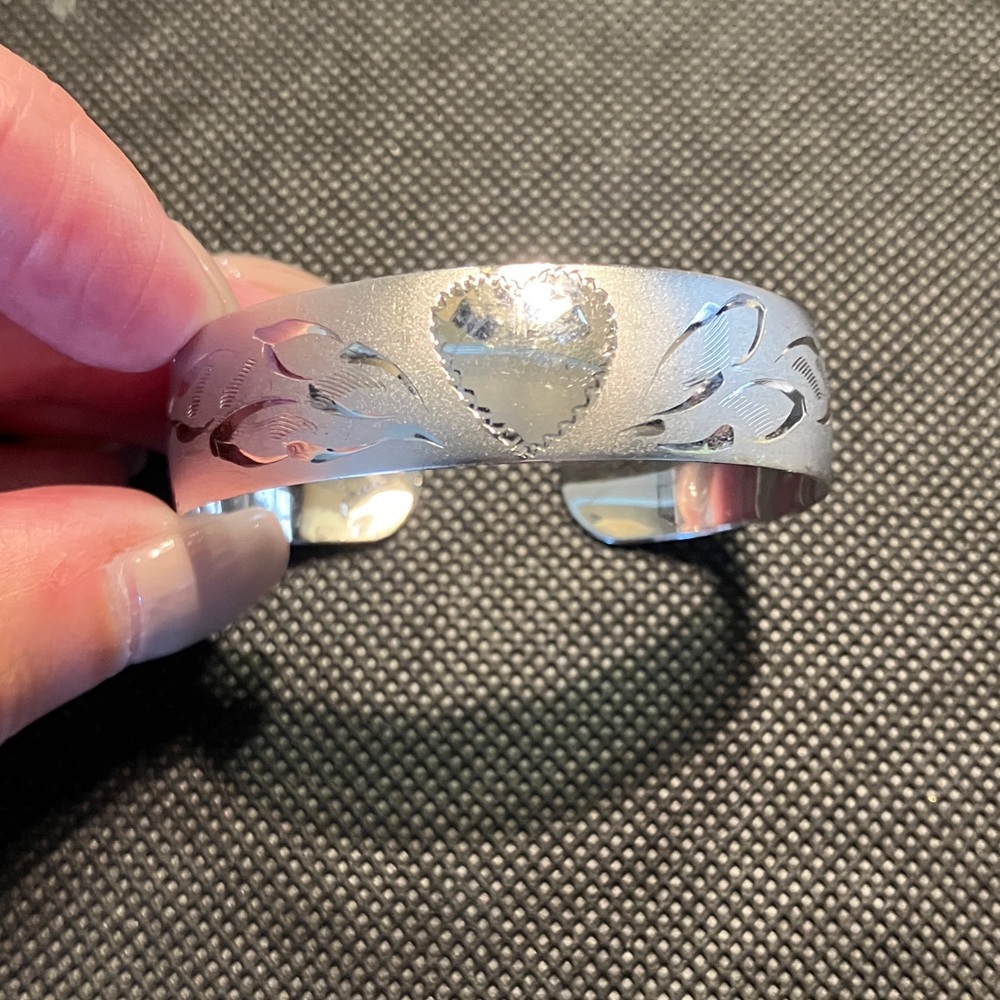 Child’s Silver Heart Cuff Bracelet